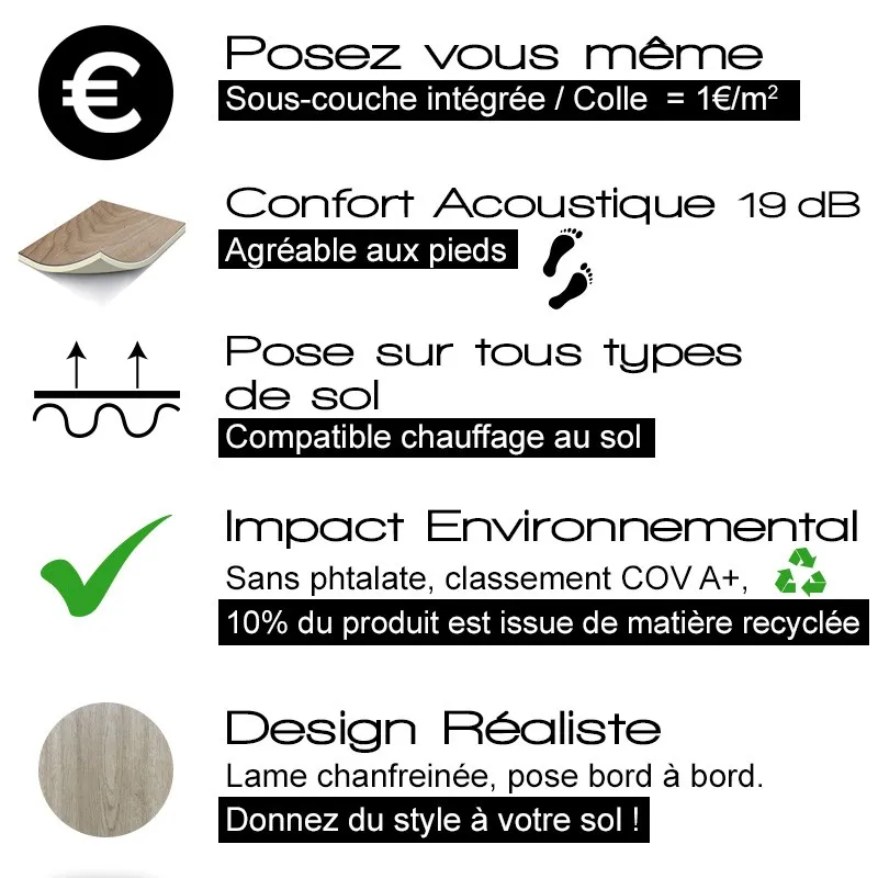 Lame PVC Effet Bois Hêtre Naturel